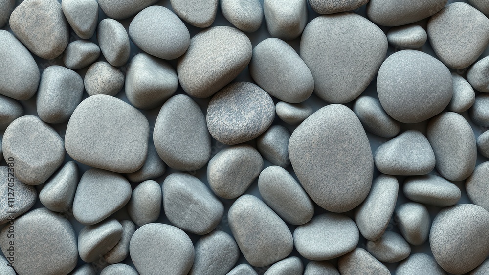 Smooth, Gray River Rocks Background Texture A Seamless Pattern of Polished Stones