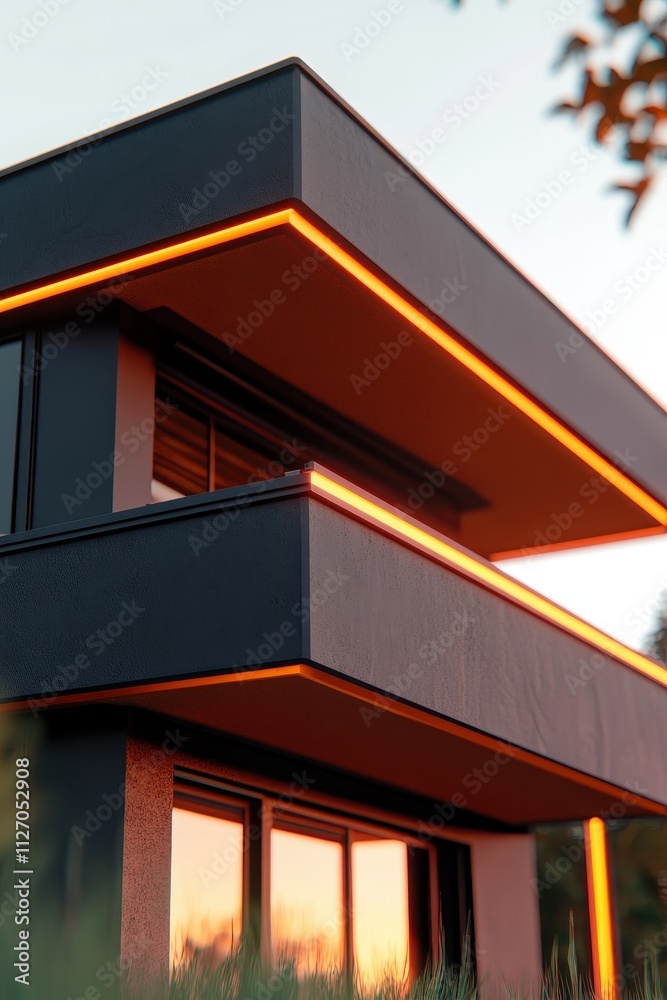 Modern Architectural Design with Warm Lighting Modern Architectural Design with Warm Lighting