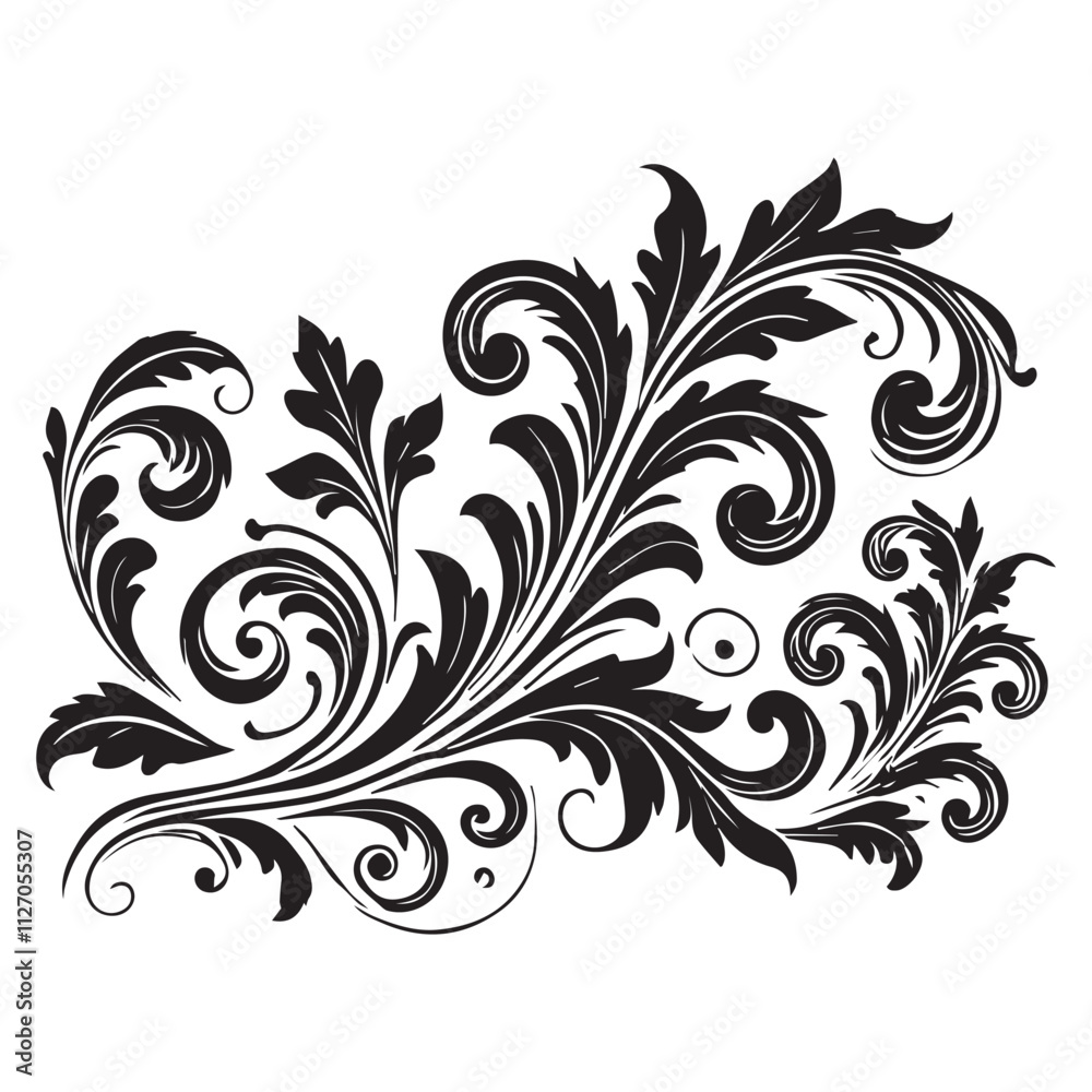 Flower design elements silhouette Flower design elements silhouette
