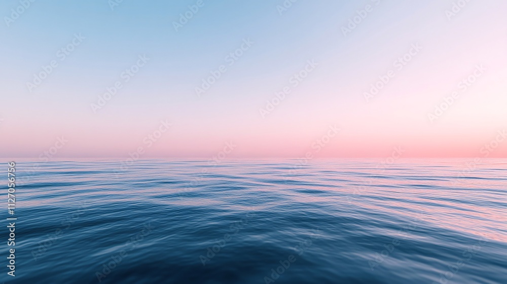 Obraz premium Pink Sunset Over Calm Ocean Water
