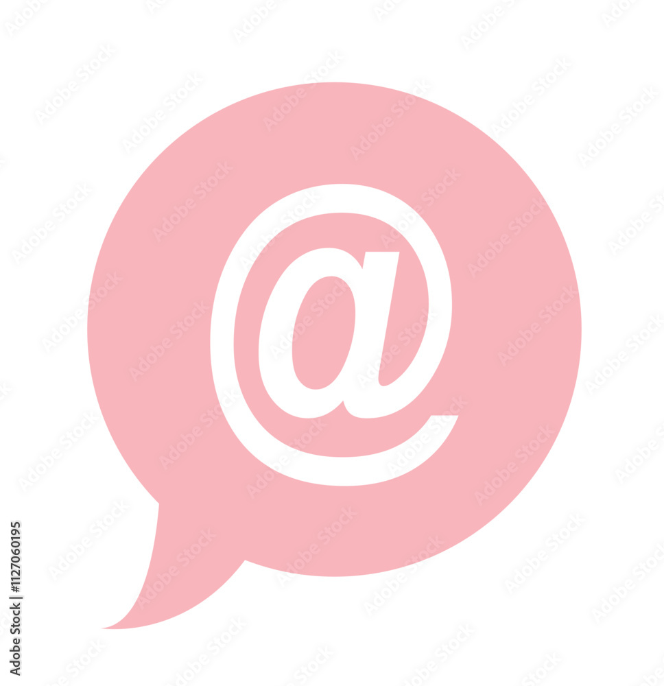 Mention icon vector isolated on speech bubble background Mention icon vector isolated on speech bubble background