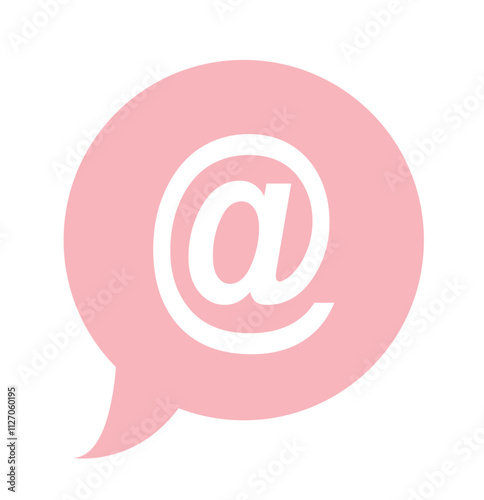 Mention icon vector isolated on speech bubble background