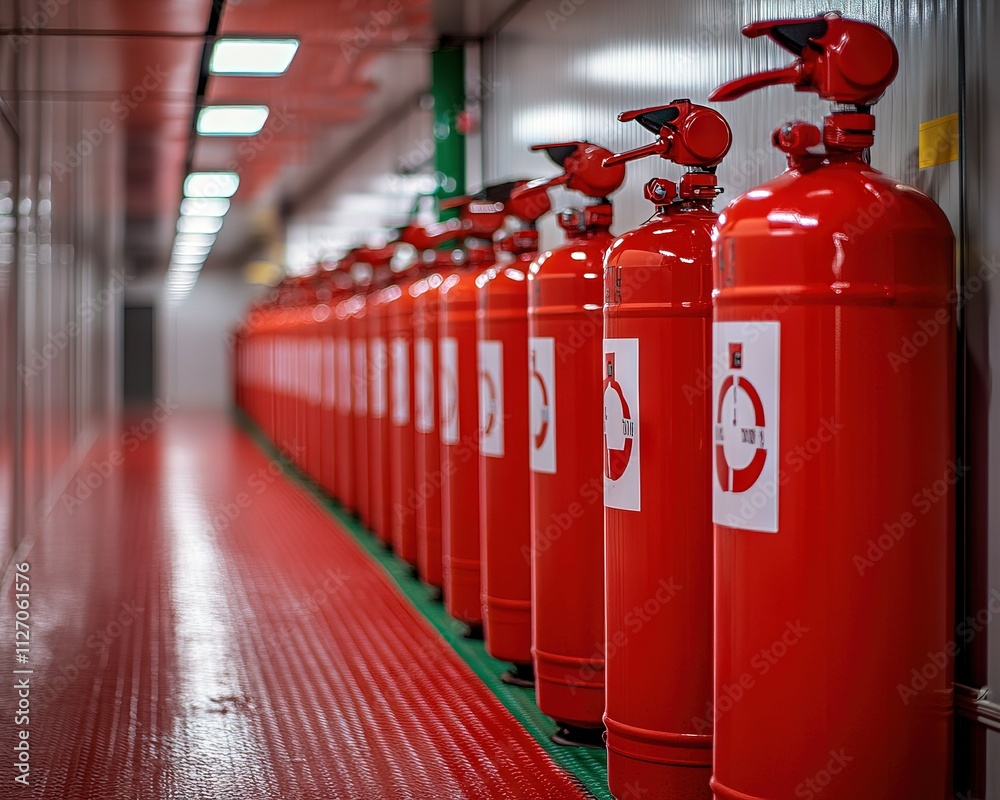 Fire-fighting system in a company with fire extinguishers