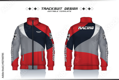 Sport Jacket Tracksuit Windbreaker motocross sports uniform template for design