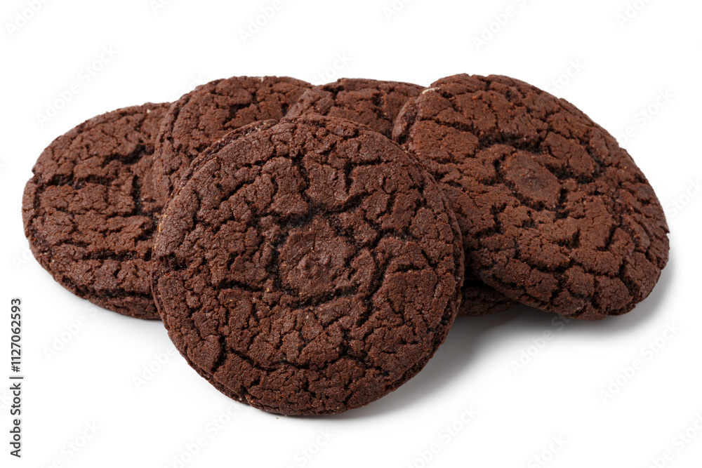 Freshly baked chocolate cookies on a clean surface ready to be enjoyed