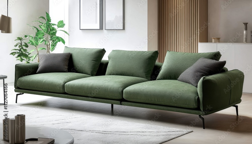 Modern Green Sofa Contemporary Living Room Furniture Home Decor Modern Green Sofa Contemporary Living Room Furniture Home Decor