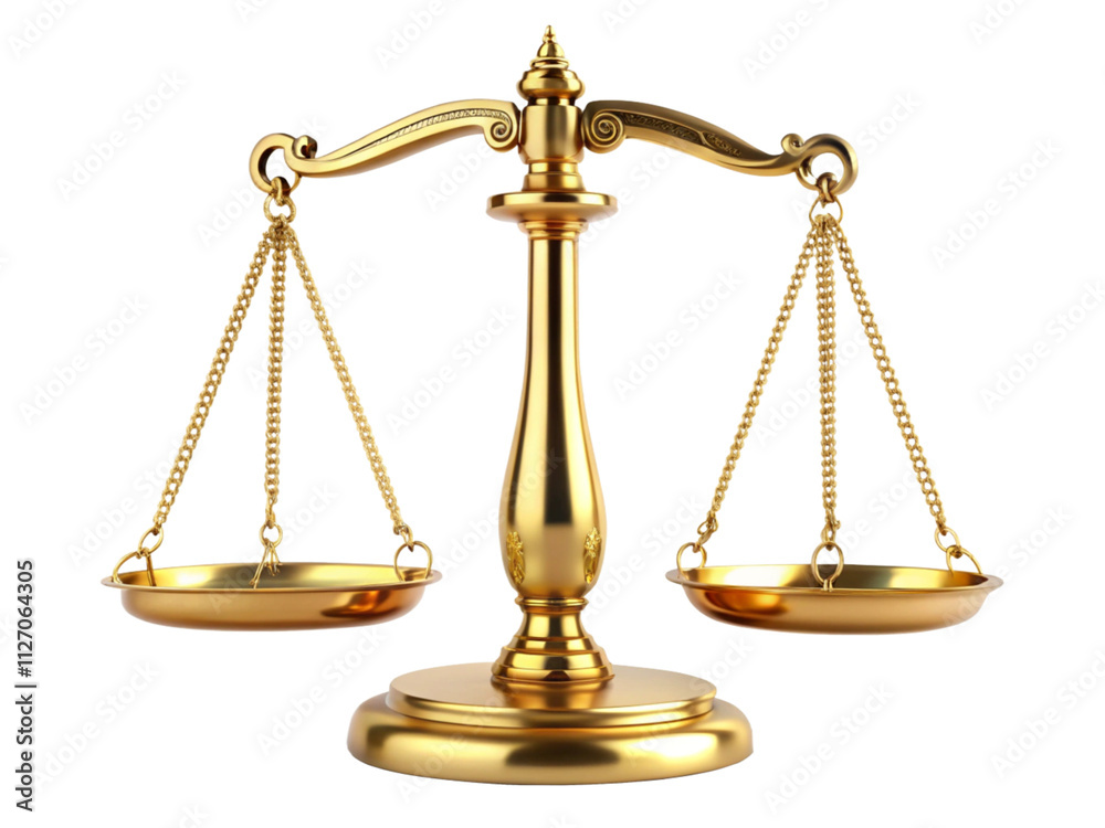 Golden scales of justice on white background Golden scales of justice on white background