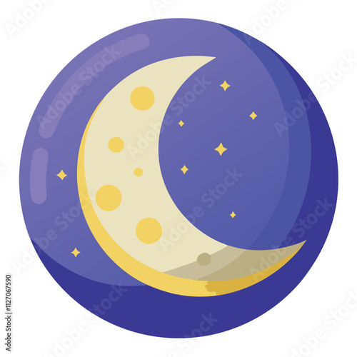 "Beautiful Moon Clip Art - Vector Illustration"