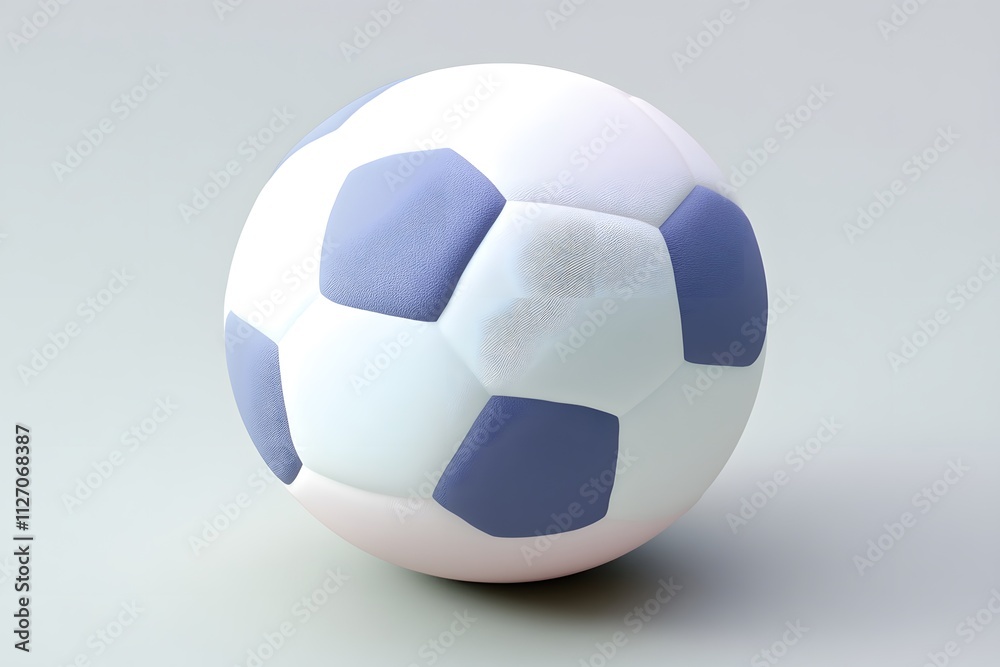 3D Illustration Soccer Ball Features Hexagonal Panels, Shows Wear and Tear 3D Illustration Soccer Ball Features Hexagonal Panels, Shows Wear and Tear