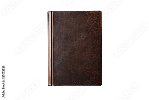 a brown book with a white background