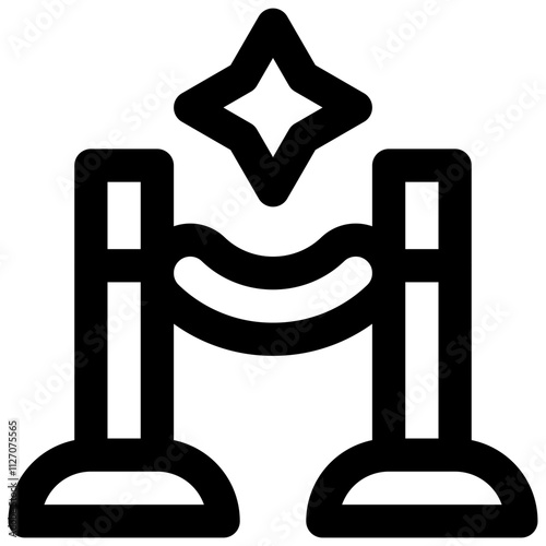 Stanchions. Editable stroke vector icon.