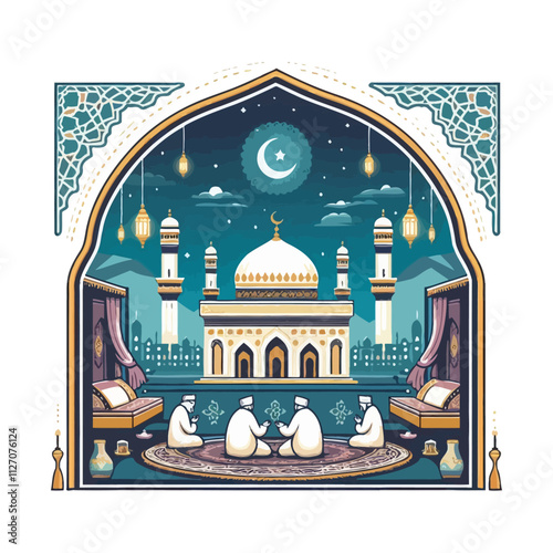 Islam Illustration vector illustration, isolated on white background 