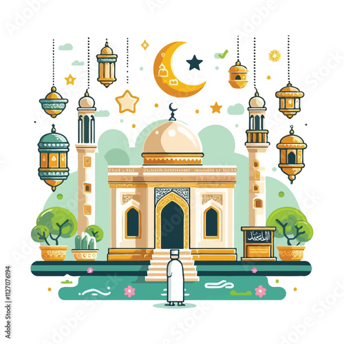 Islam Illustration vector illustration, isolated on white background 