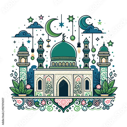 Islam Illustration vector illustration, isolated on white background 