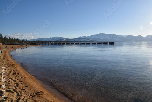Wallpaper Mural The turquoise azure blue Lake Tahoe and the surrounding mountains and forest  Torontodigital.ca