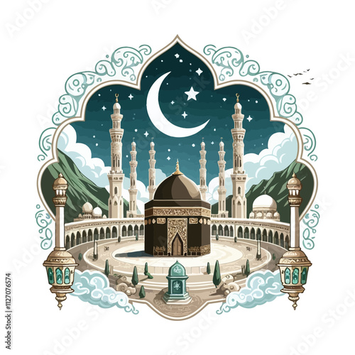 Islam Illustration vector illustration, isolated on white background 