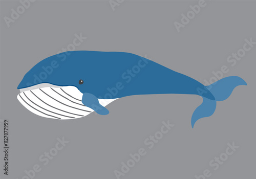 Cute Cartoon Whale. Arctic, Polar sea animal. Creature image icon. Vector Illustration.