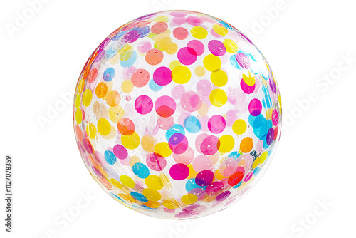 a colorful polka dot beach ball