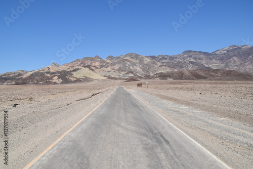 Camping in the hot and dry Death Valley in the Mojave Desert of California, USA photo