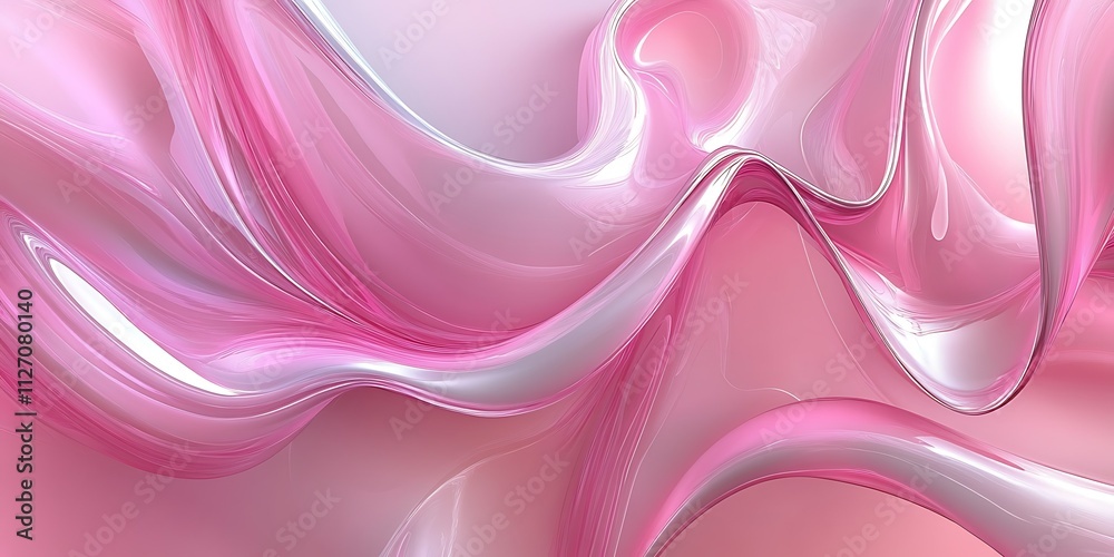 Obraz premium Abstract pink flowing liquid background.