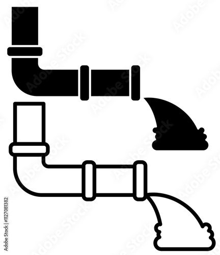 factory waste sewer icon vector illustration, isolated on white