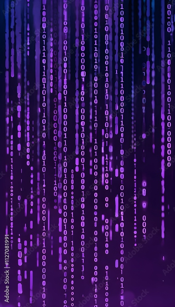 abstract animation of binary code cascading down like digital rain, representing data insights in monochromatic hues abstract animation of binary code cascading down like digital rain, representing data insights in monochromatic hues