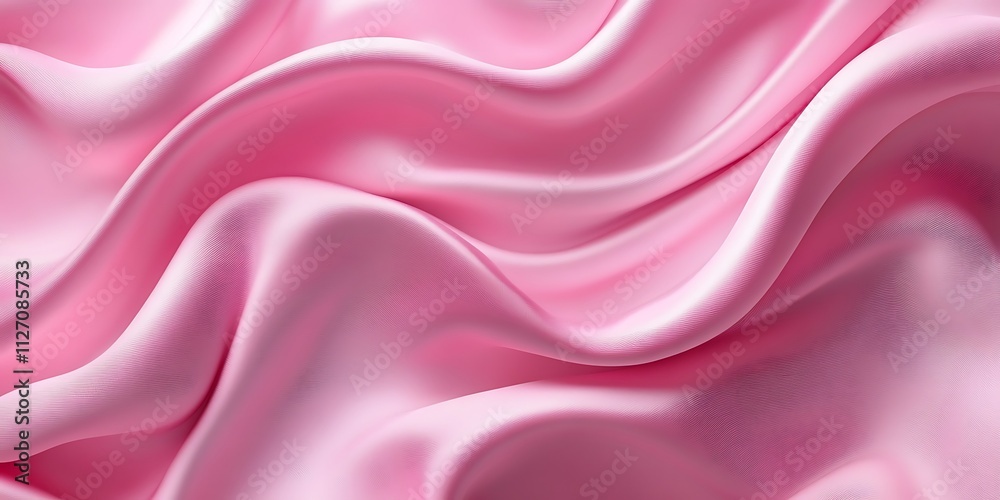 Fototapeta premium Soft pink silk fabric with elegant folds and waves. (1)