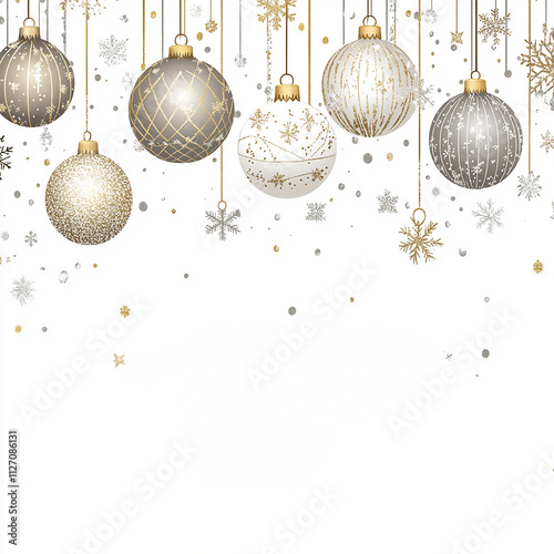 Elegant Christmas Decorations with Golden and Silver Christmas balls