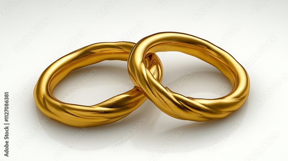 Two Intertwined Golden Rings Symbolize Unity Two Intertwined Golden Rings Symbolize Unity