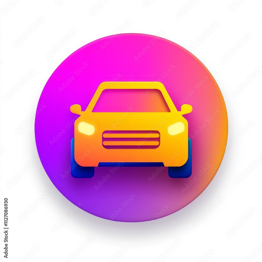Obraz premium Vibrant 3D Car Icon Design