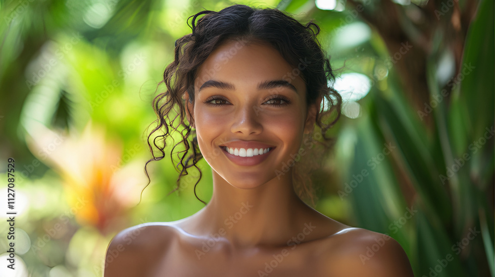 Portrait of a blonde woman with lush skin Portrait of a blonde woman with lush skin