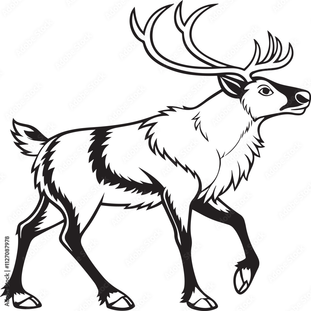 Reindeer silhouette vector icon Reindeer silhouette vector icon