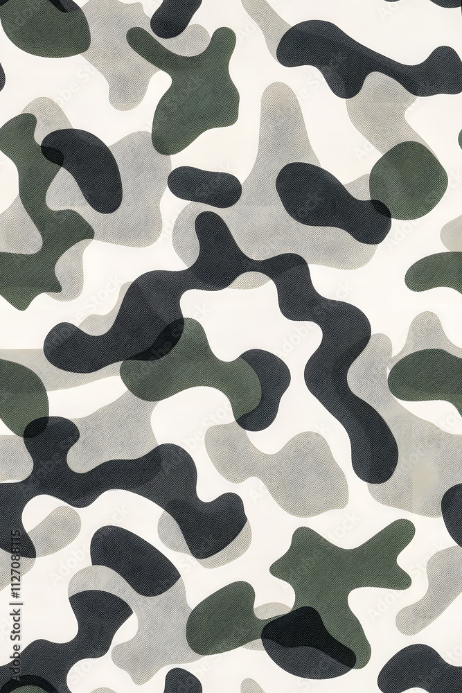 Naklejka premium Amy camouflage military flat vector seamless pattern illustration. Khaki, olive green color camouflage texture fabric