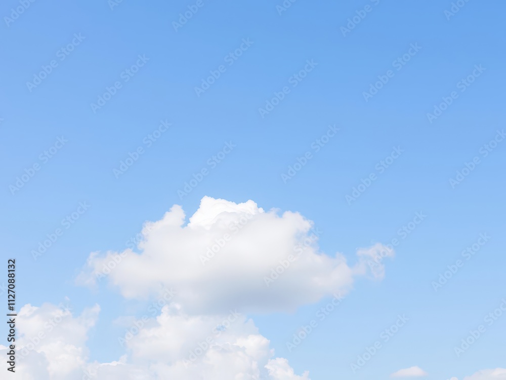 White fluffy clouds drifting across a clear blue sky on a sunny summer day, summer, white, calm White fluffy clouds drifting across a clear blue sky on a sunny summer day, summer, white, calm