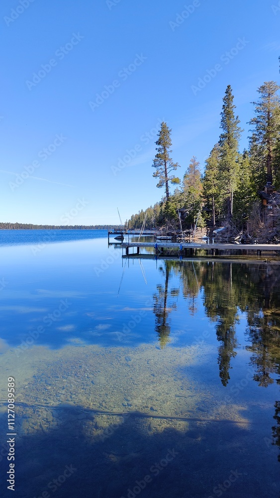 Amazing landscapes around the turquoise blue Lake Tahoe between California and Nevada, USA Amazing landscapes around the turquoise blue Lake Tahoe between California and Nevada, USA