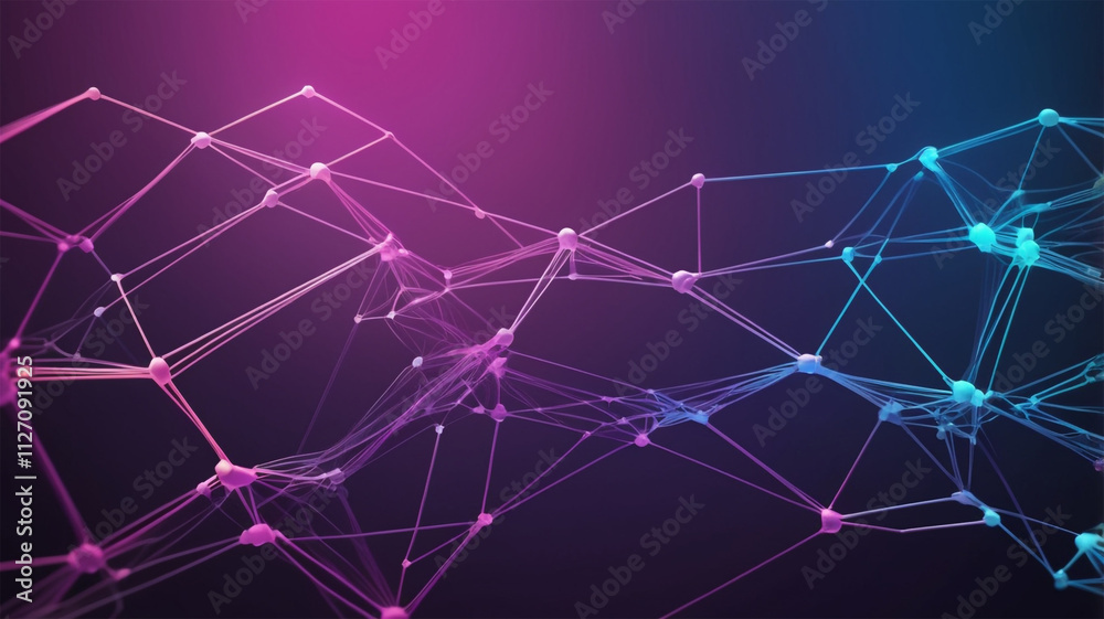 Fototapeta premium Digital Information Technology Network Background, Abstract dot point connect with gradient line Digital Networking