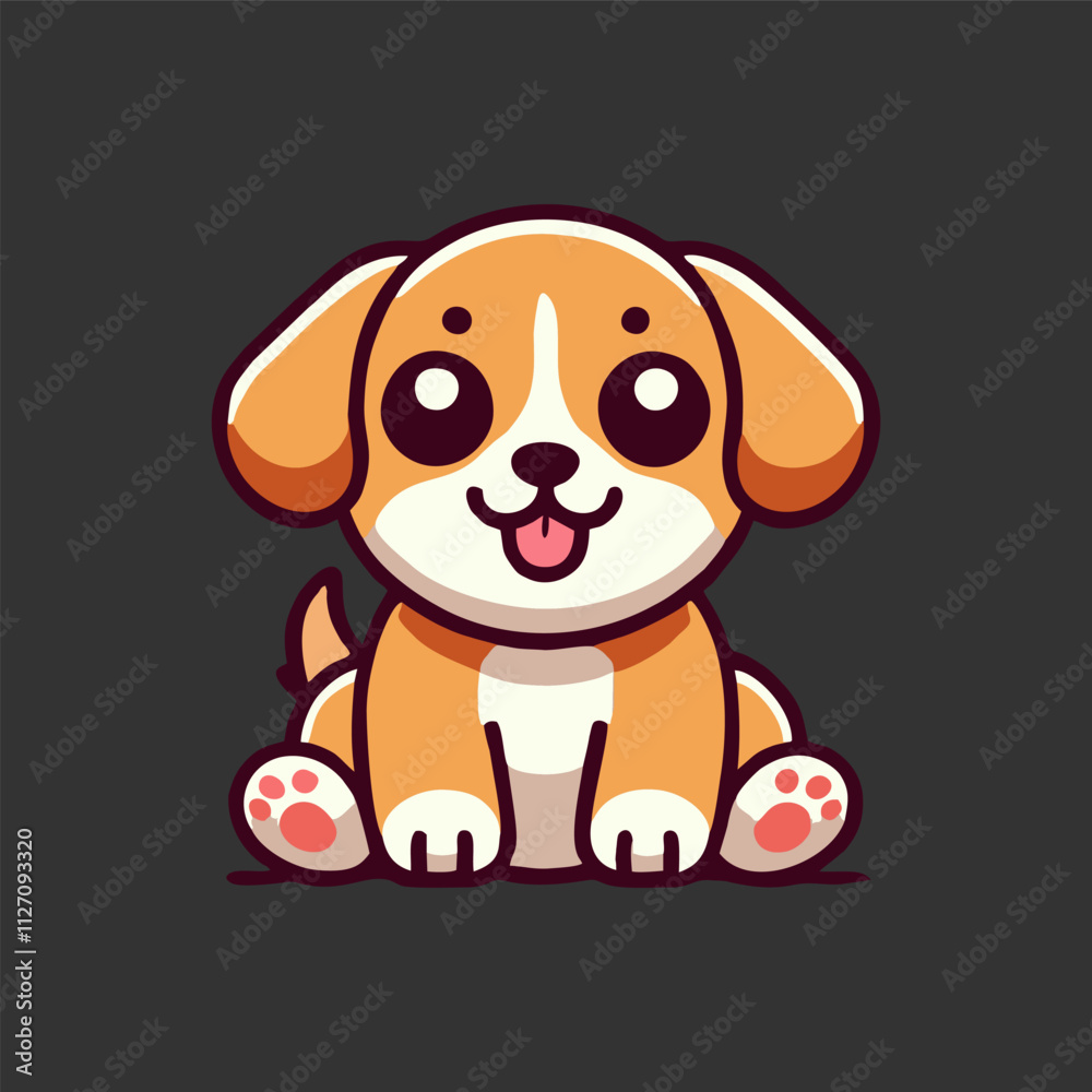 Cute puppy Flat Cartoon vector Illustration 2.eps