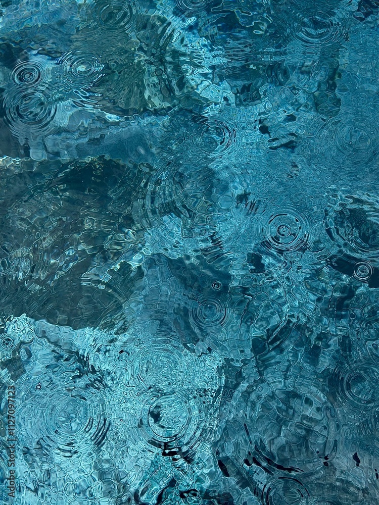 Naklejka premium blue water rain surface background