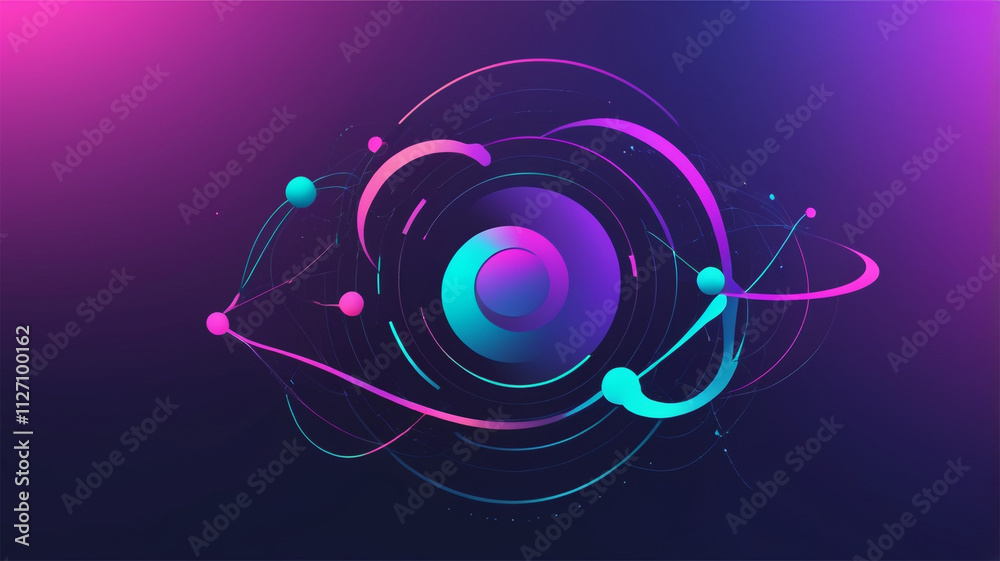 Fototapeta premium Digital Information Technology Network Background, Abstract dot point connect with gradient line Digital Networking