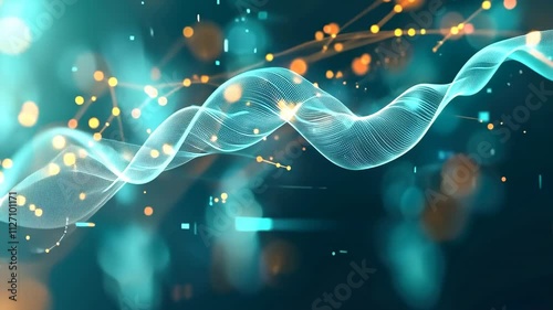 Glowing Particles in Abstract Wave Design Visual Journey of Motion