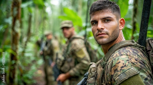 The soldiers crept silently through the dense forest, their movements deliberate and precise as they positioned themselves for the impending battle ahead