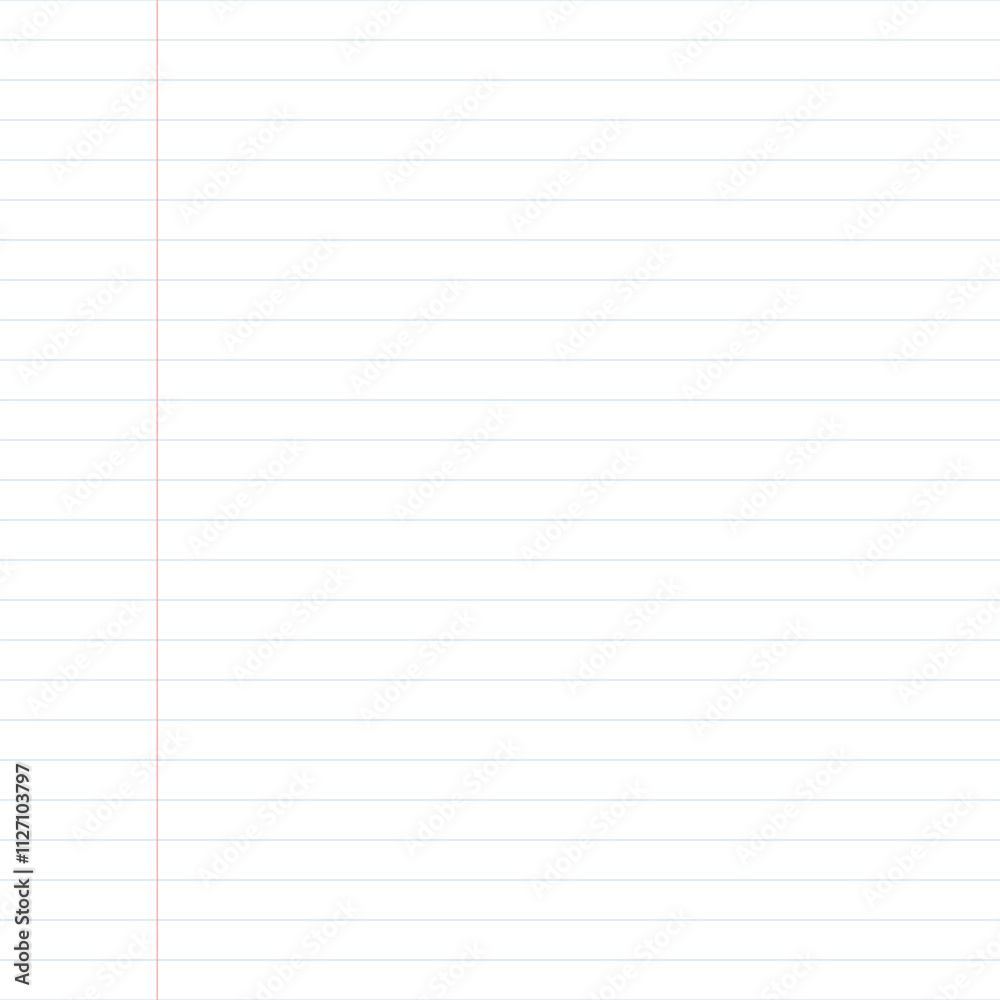 Horizontal lines with red vertical line school notebook paper seamless pattern Horizontal lines with red vertical line school notebook paper seamless pattern