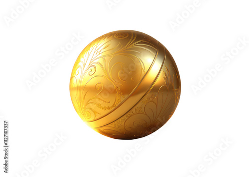 golden sphere isolated on white