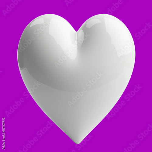 3D white heart 