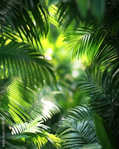 Lush green foliage creating a vibrant, natural atmosphere in a tropical environment.