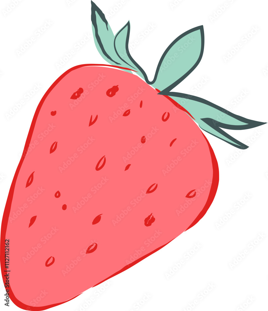 Hand-drawn strawberry - Valentine's day elements series Hand-drawn strawberry - Valentine's day elements series