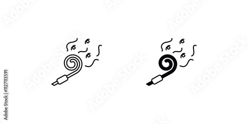 Noisemakers set icon with white background vector stock illustration