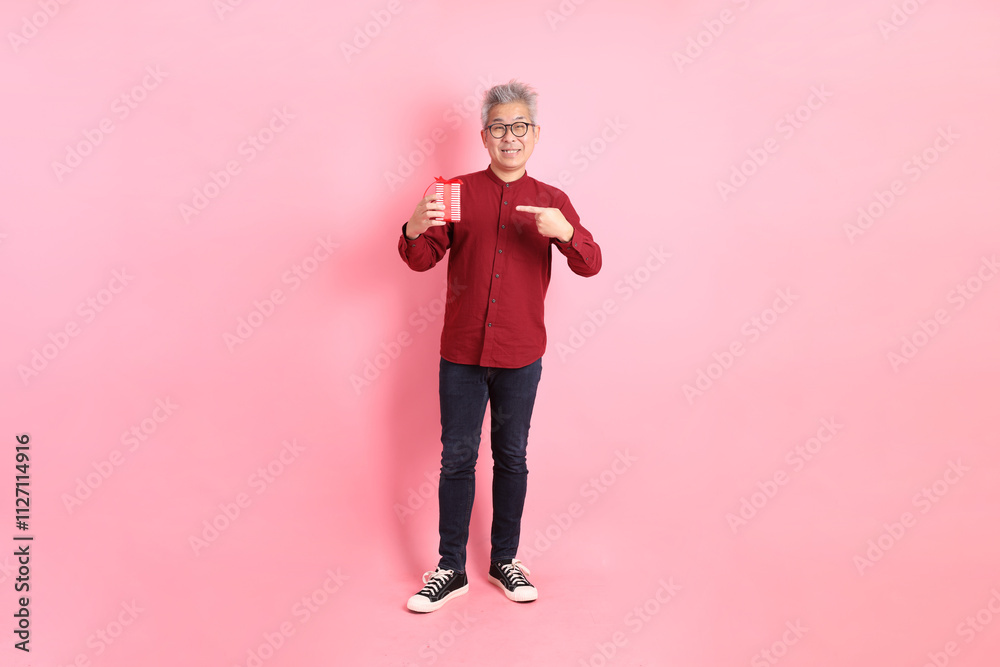 50s Man in red shirt 50s Man in red shirt