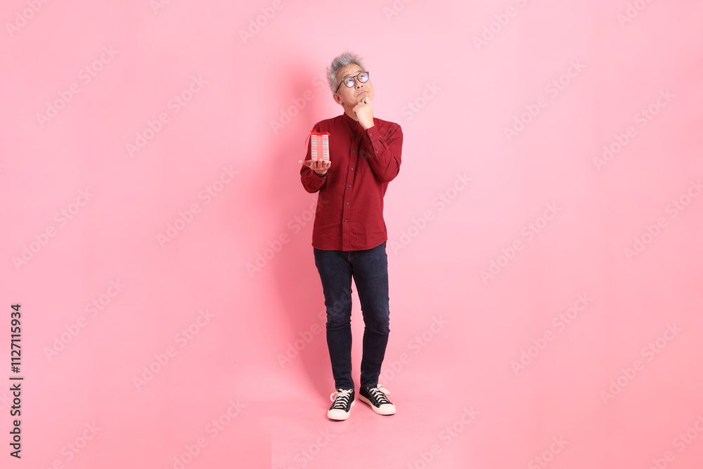 50s Man in red shirt 50s Man in red shirt