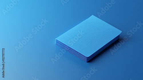 3d Notepad icon isolated on blue background.